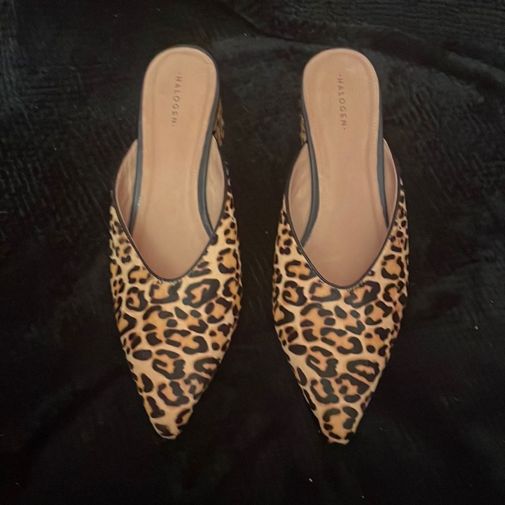 💃Halogen cheetah calf hair mules💃